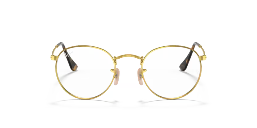 0RX3447VL__2500__STD__shad__fr Óculos de Grau Ray-Ban Round 0RX3447VL - Dourado 2500 - Imagem 1