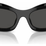 Óculos De Sol Miumiu 0mu 14zs 16k08z Preto Retangular Preto Cinza