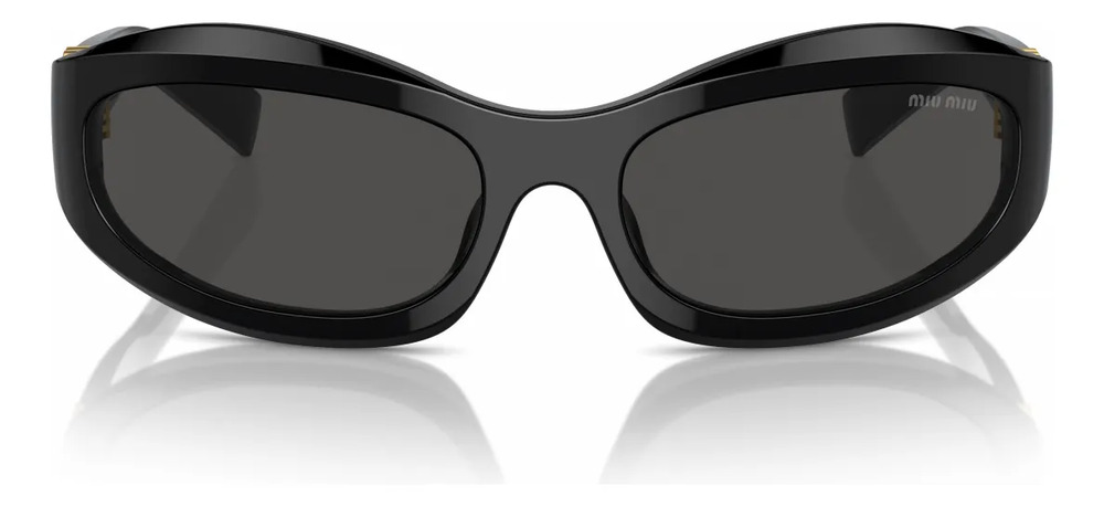 790271-MLB110082874996_042026 Óculos De Sol Miumiu 0mu 14zs 16k08z Preto Retangular Preto Cinza - Imagem 1