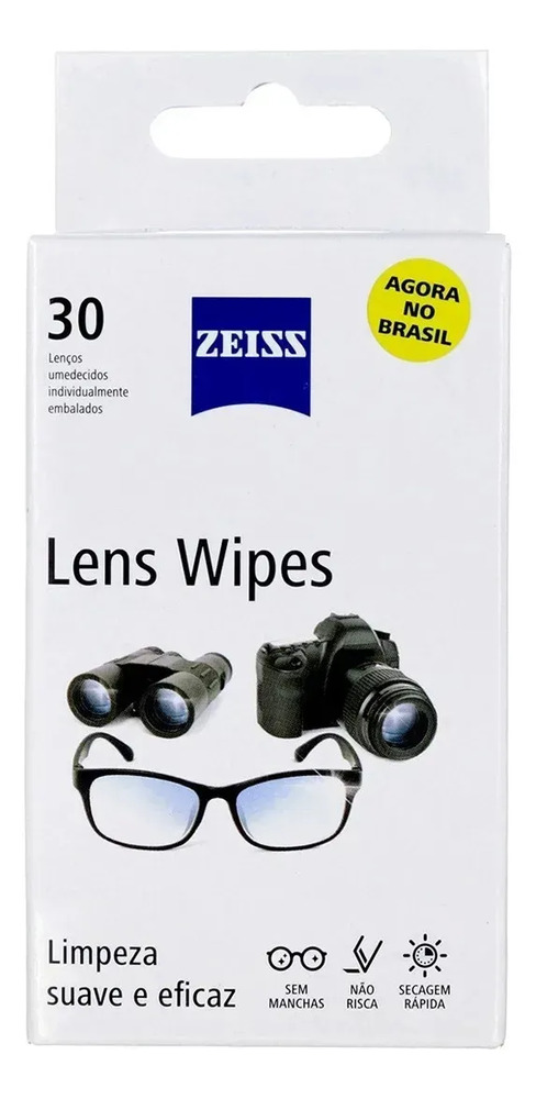 824517-MLA107827831582_032026 Lenços Umedecidos Zeiss Lens Wipes 30 Peças Para Óculos Lentes E Dispositivos Digitais - Imagem 1