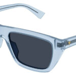 Óculos De Sol Bottega Venetta Bv1291s 003 003 54 Retangular Azul-celeste Azul